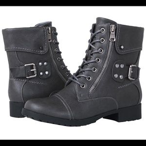 Grey Combat Boots